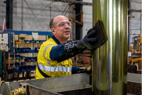 Hydraulic Cylinder Rod coming out of a chroming tank